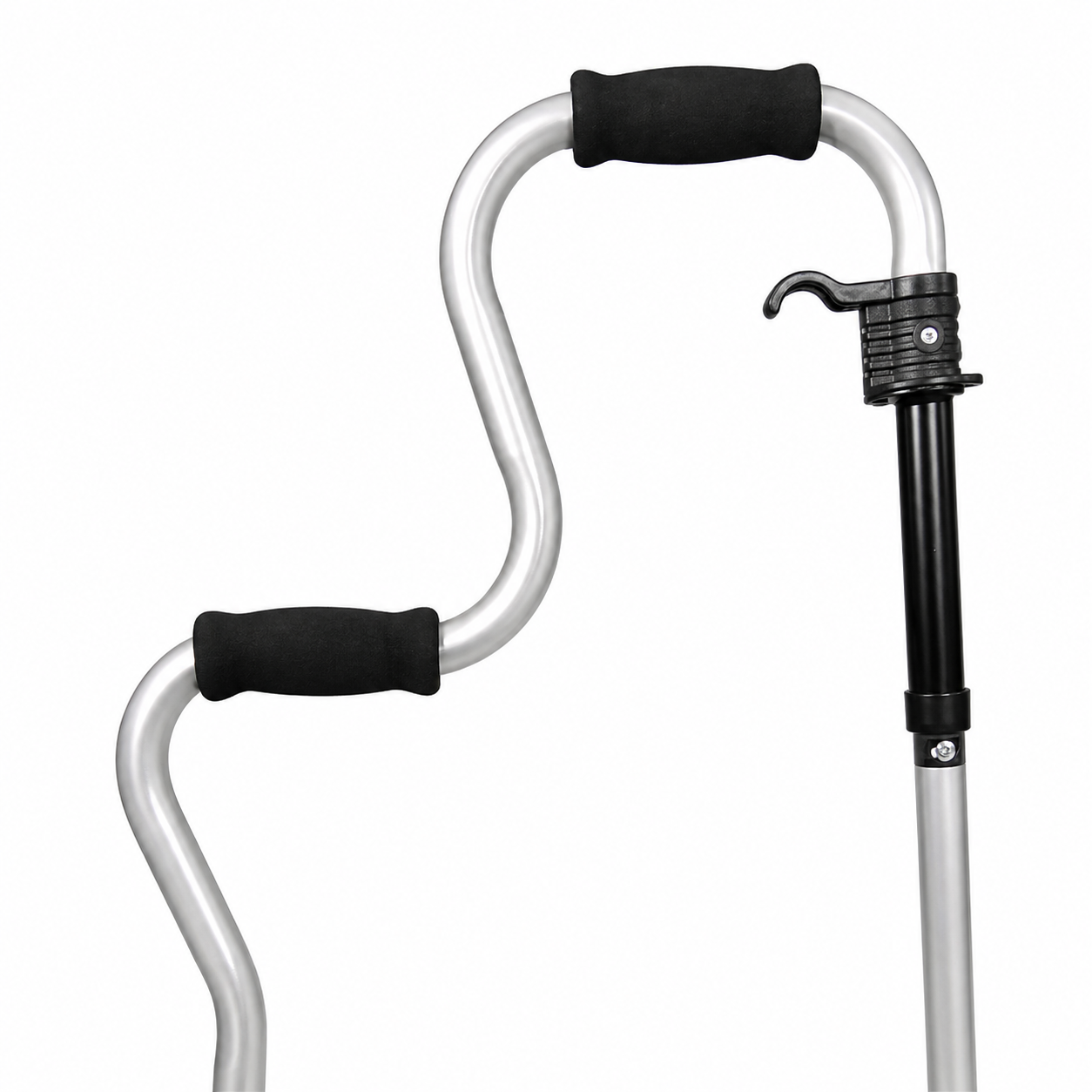 Caminador plegable con doble apoyo de aluminio ajustable