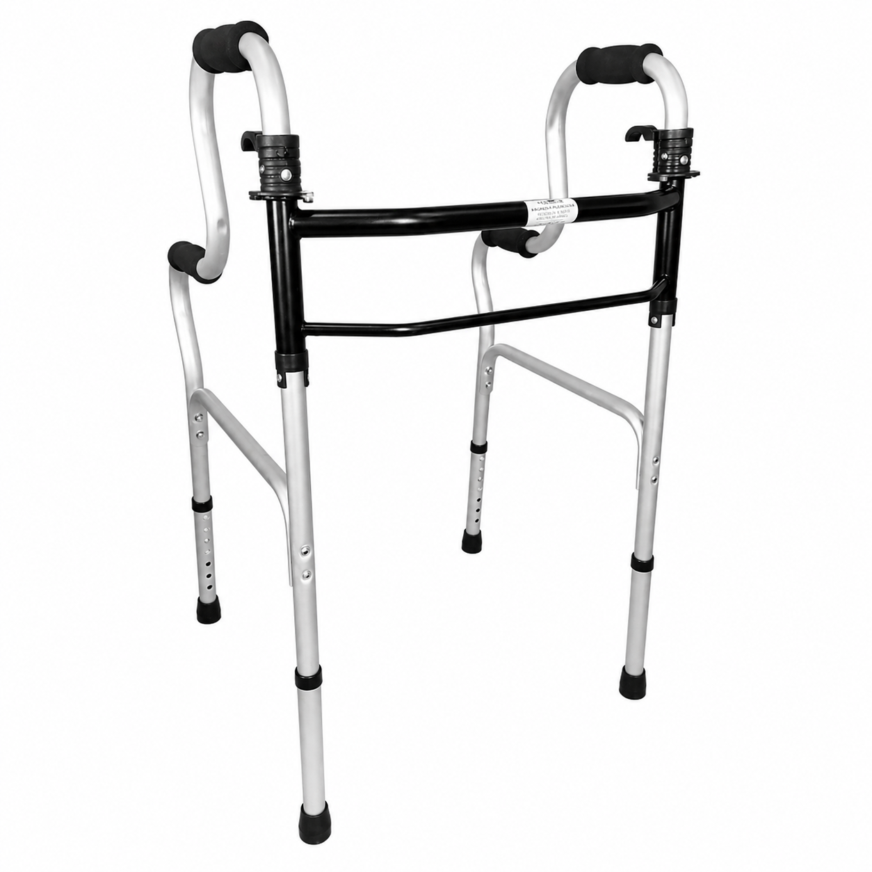 Caminador plegable con doble apoyo de aluminio ajustable