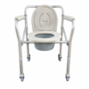 Silla de Ruedas Sanitaria Plegable con Ruedas y Freno